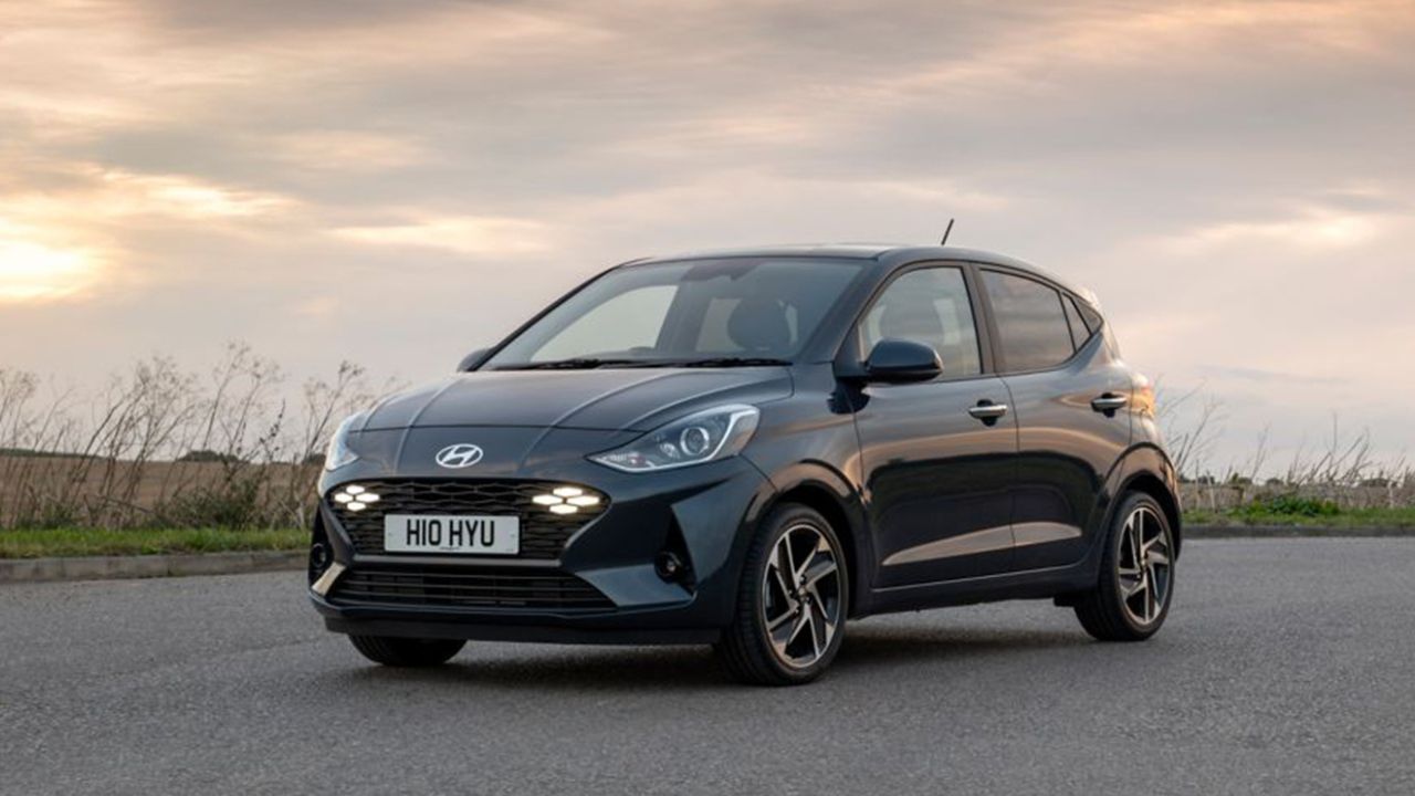 Hyundai i10 parked on the road
