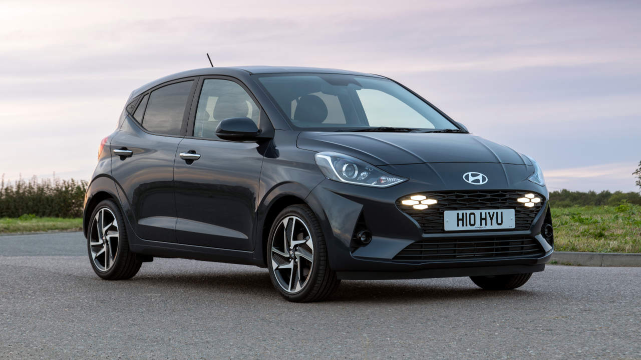 Black Hyundai i10 Parked On Road