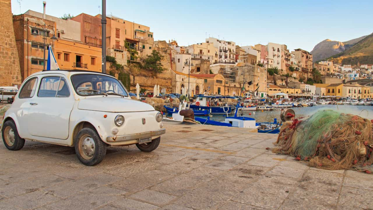 Fiat 500 Parked In Italy