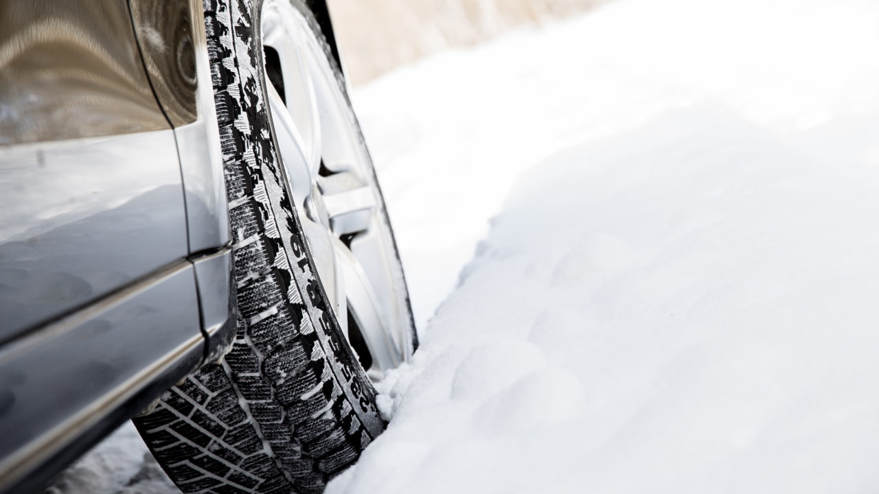 Car Tyre In Snow