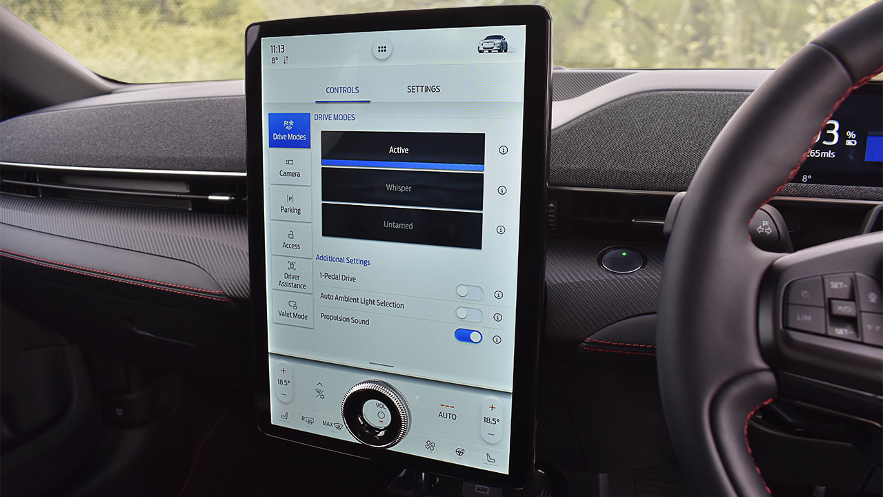 ford mustang mach-e sync 4 infotainment system, interior
