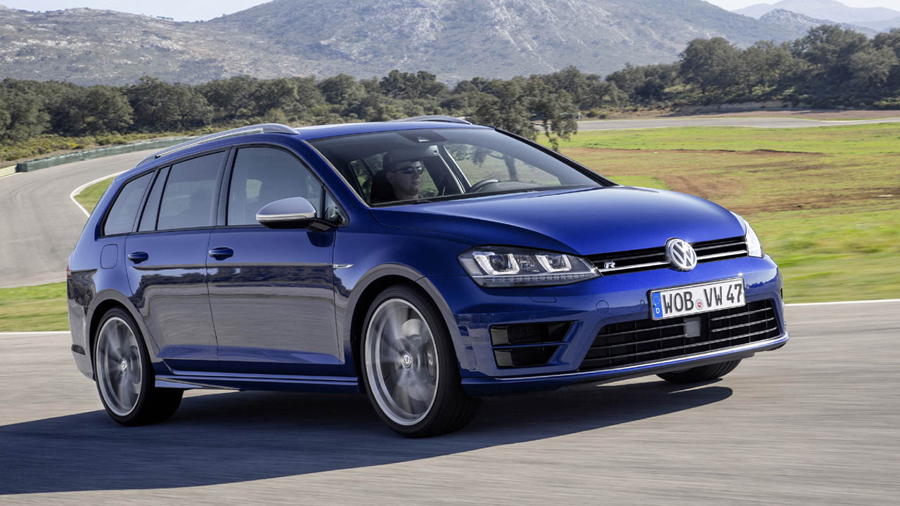 Blue Volkswagen Golf R Estate