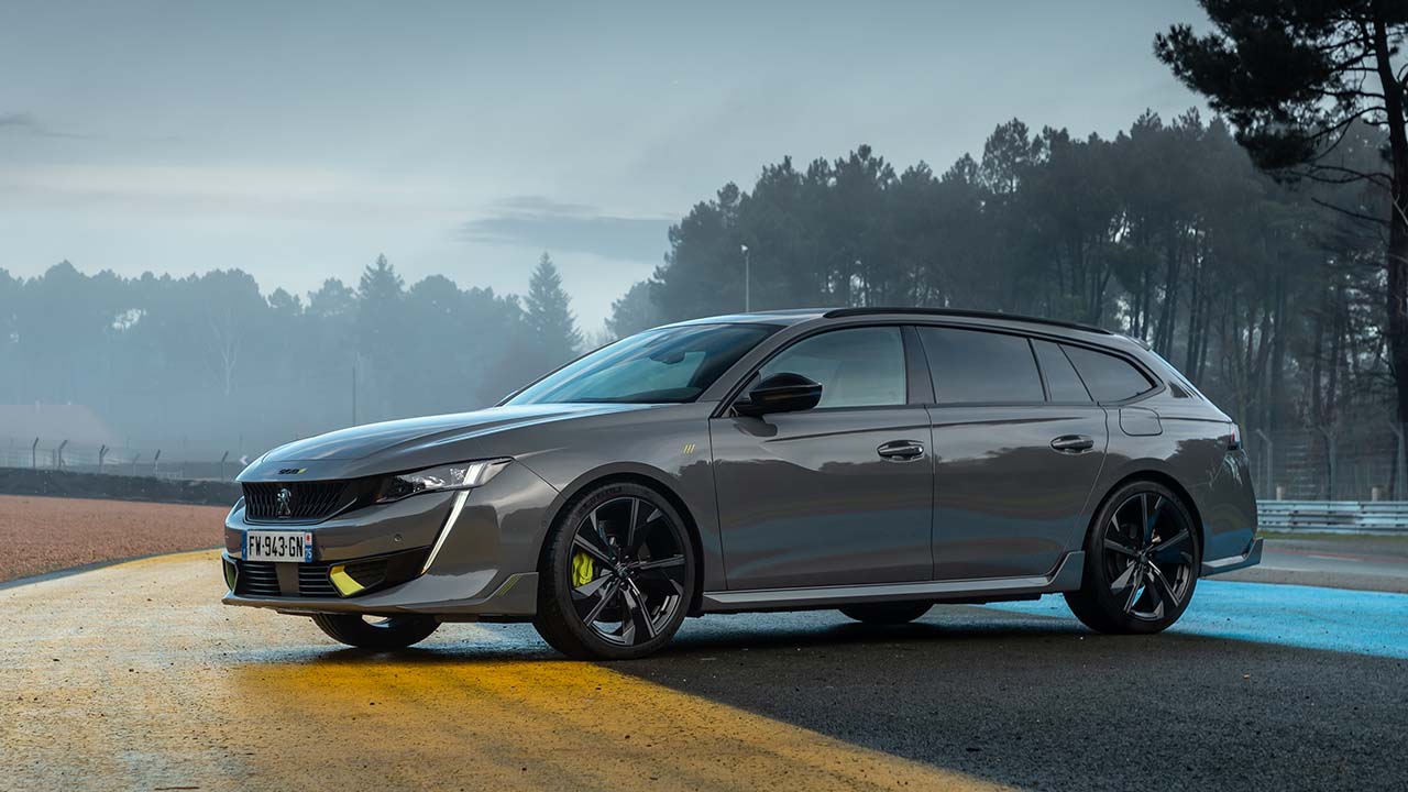 Grey Peugeot 508 SW Peugeot Sport Engineered Exterior Front Static on Race Track