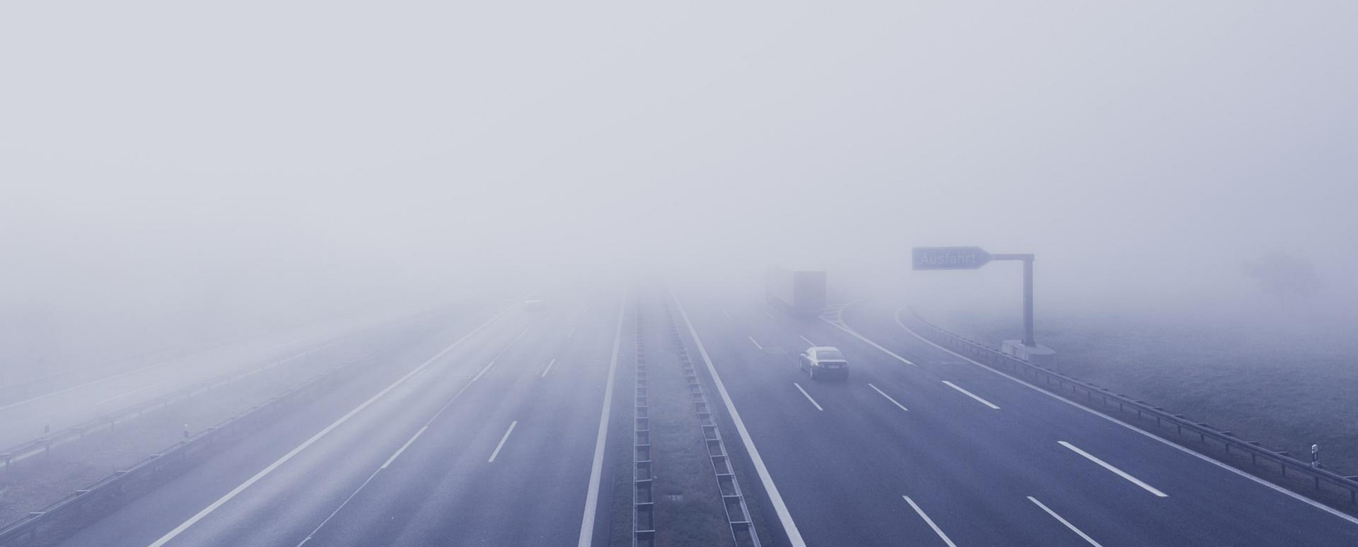 Fog On Motorway From Above