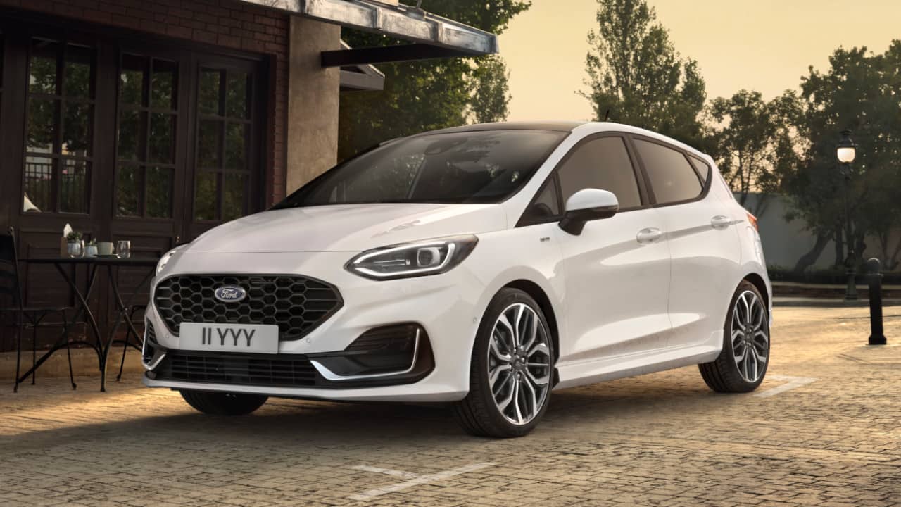 Ford Fiesta in White Parked