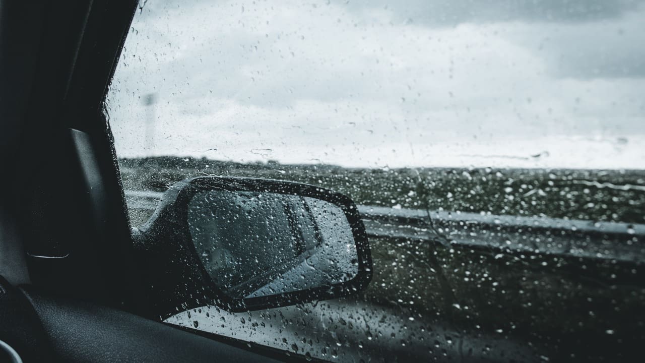 Rainy Driver's Side Window From Inside