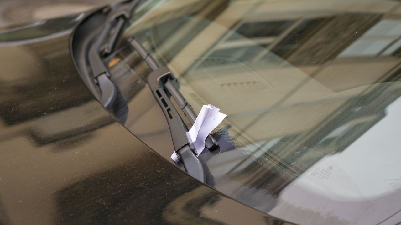 Parking ticket in the windscreen