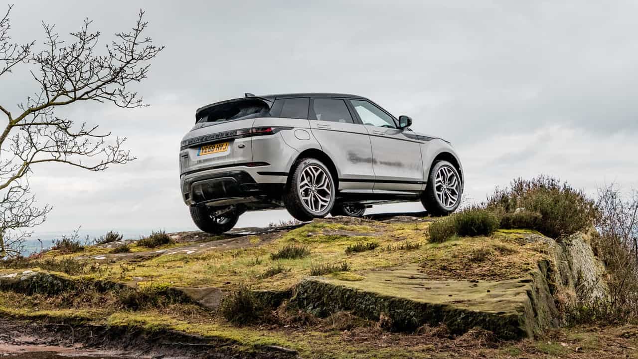 Range Rover Evoque on a Hill