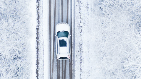 Car Driving in Snow