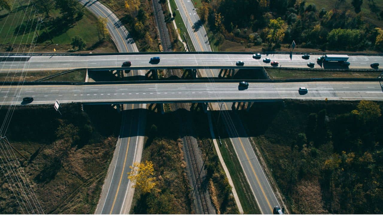 Motorway seen from above