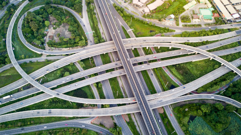 Aerial View Of Motorway
