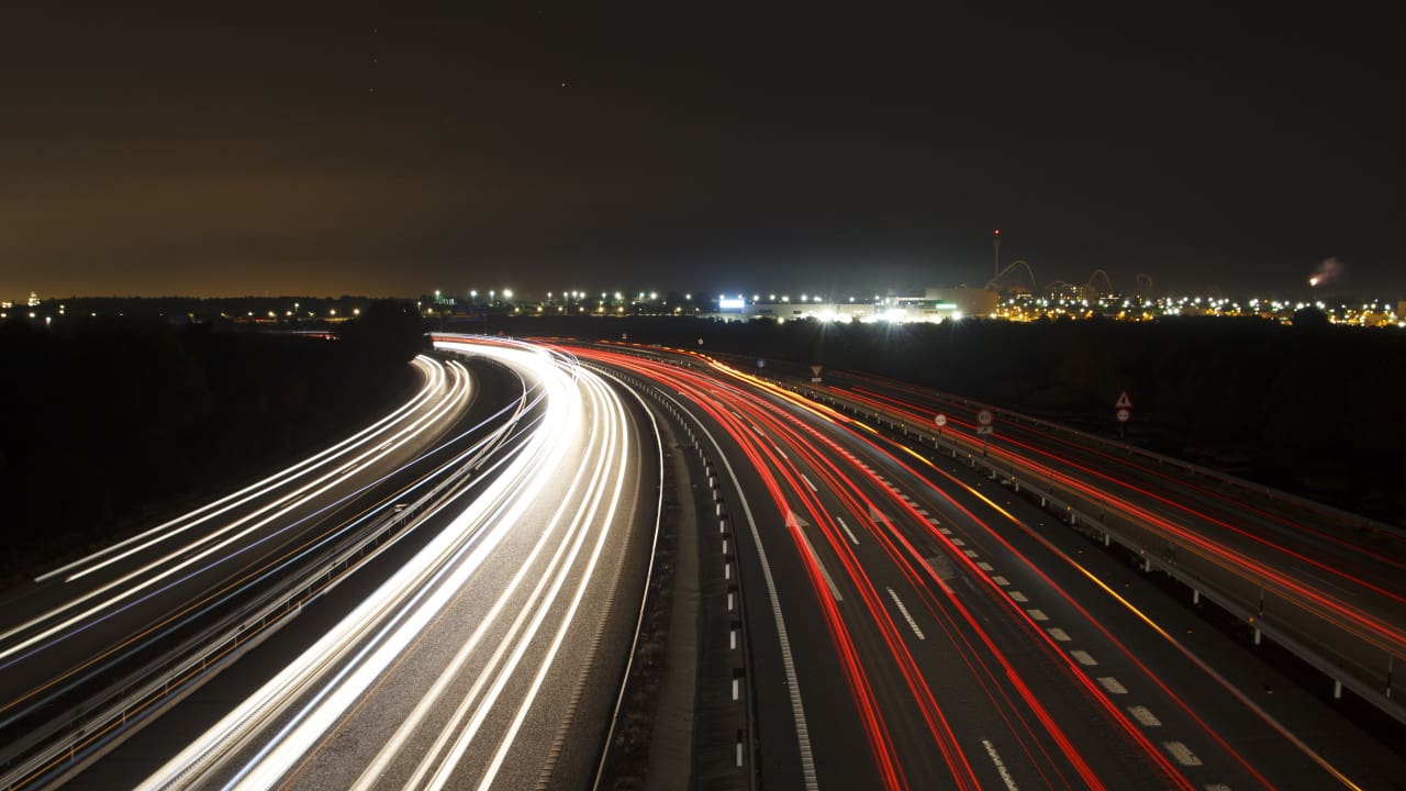 journey on motorway