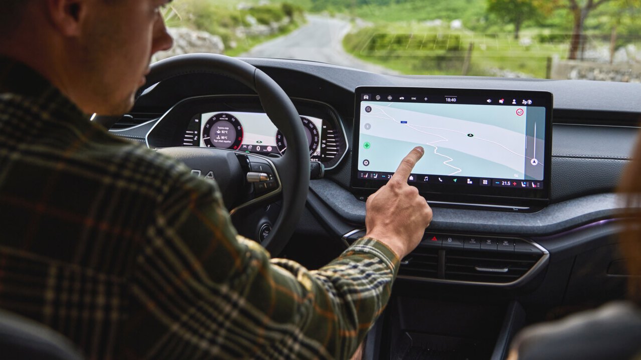 Skoda interior with satnav