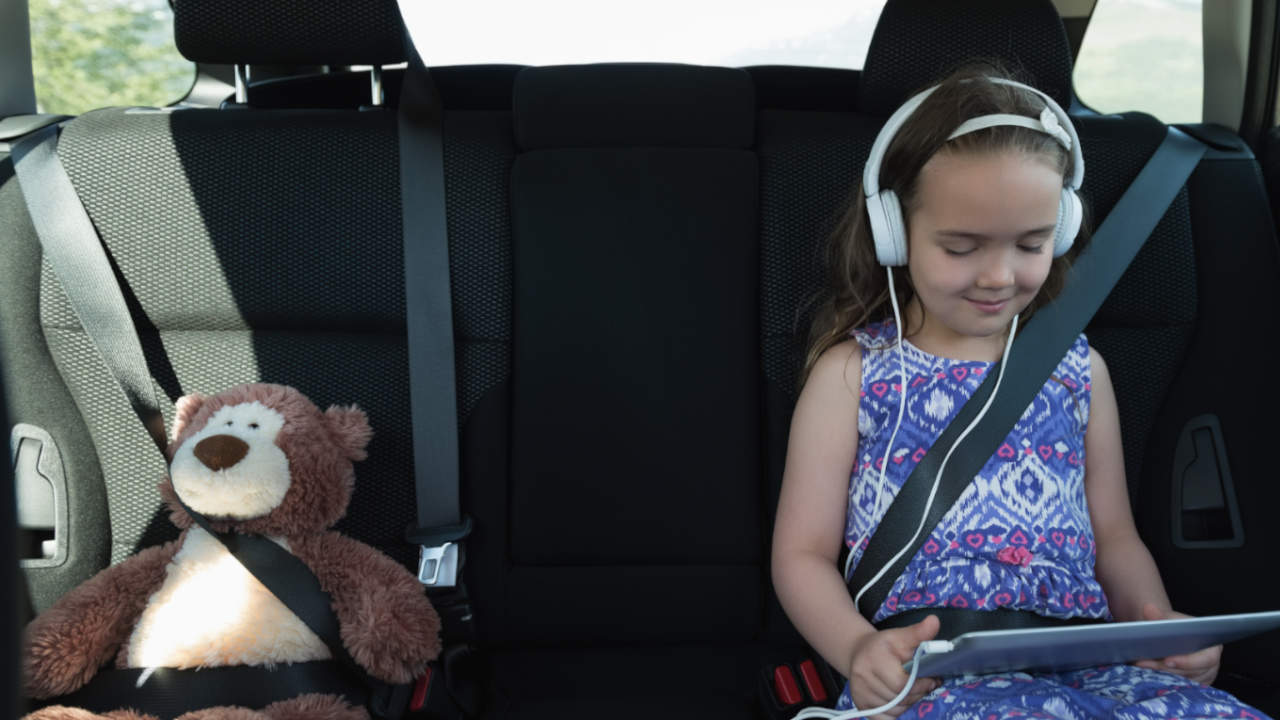 Child Shaded in the Back of a Car