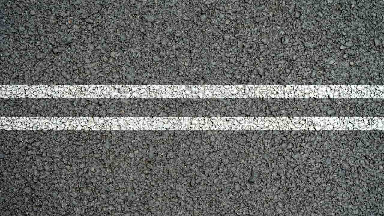 Double White Lines on Road