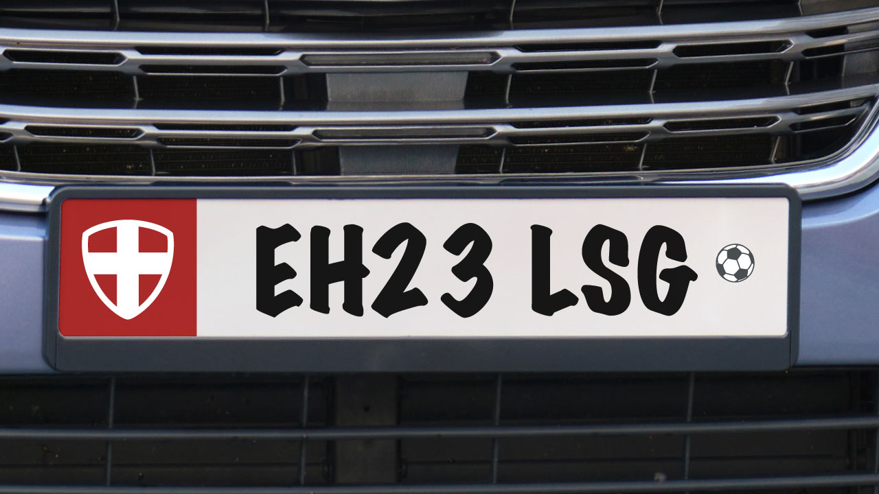 illegal registration plate with football icon