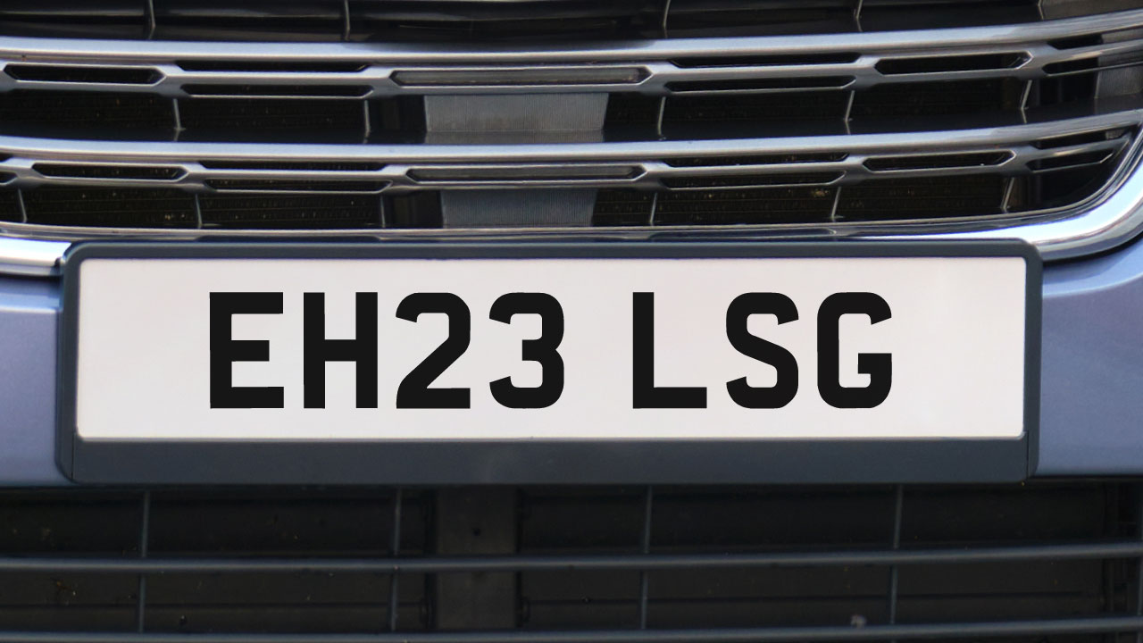Registration plate with white background
