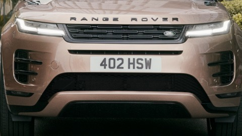 Registration plate on car