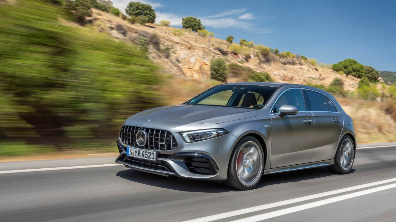Silver Mercedes-Benz A-Class Exterior Front Driving