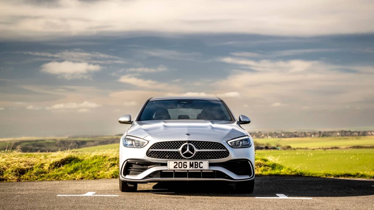 Mercedes-Benz C-Class in Silver Parked