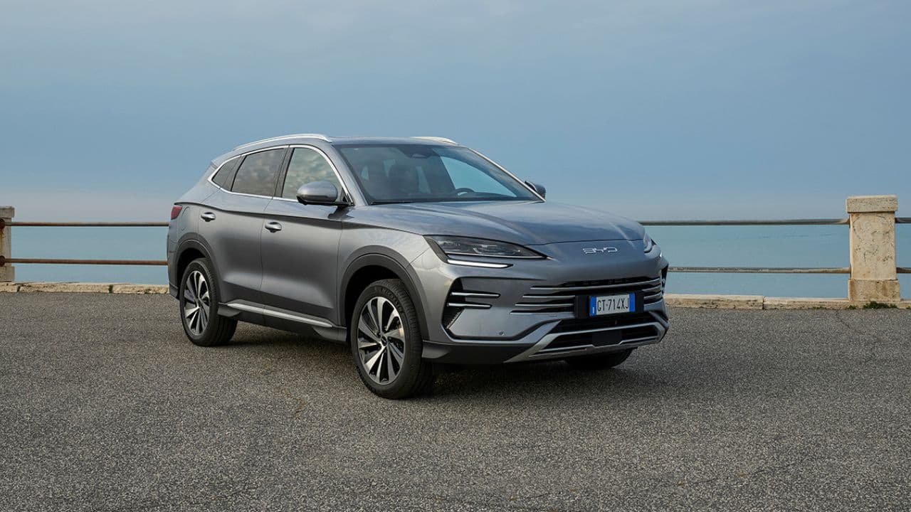 BYD Seal parked in front of the ocean