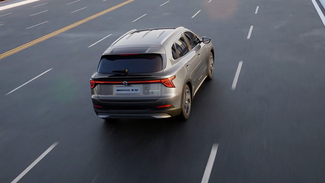 MG 5 EV driving on the motorway