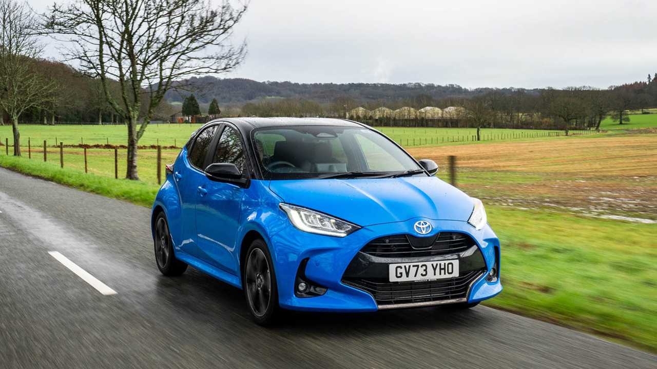 Blue Toyota Yaris First Edition Exterior Front Driving