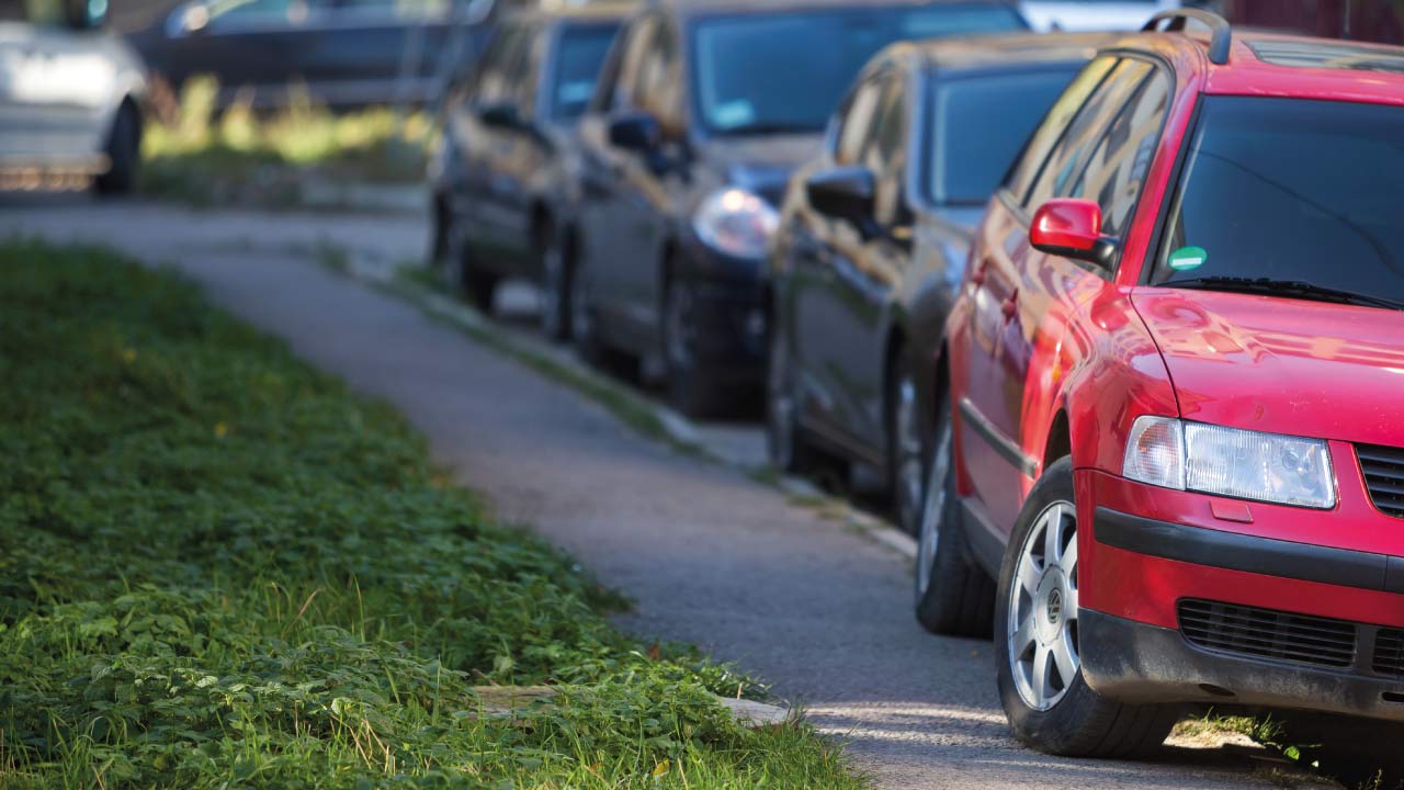 Car parked on kerb