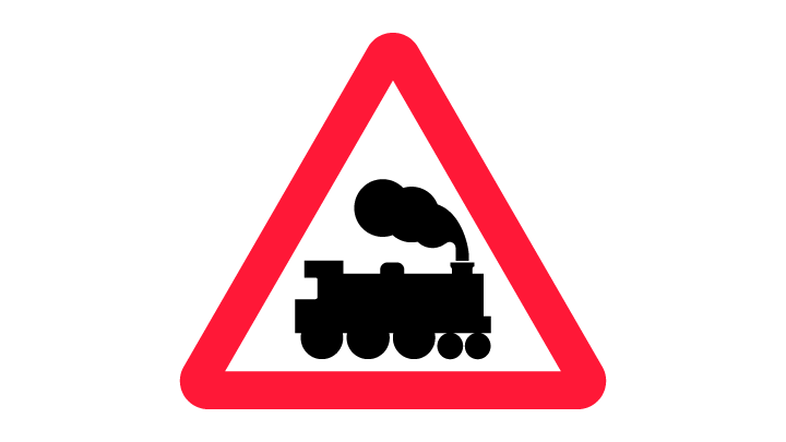 Railway Crossing Road Sign