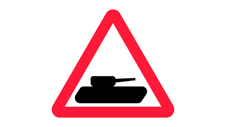 Tank Road Sign