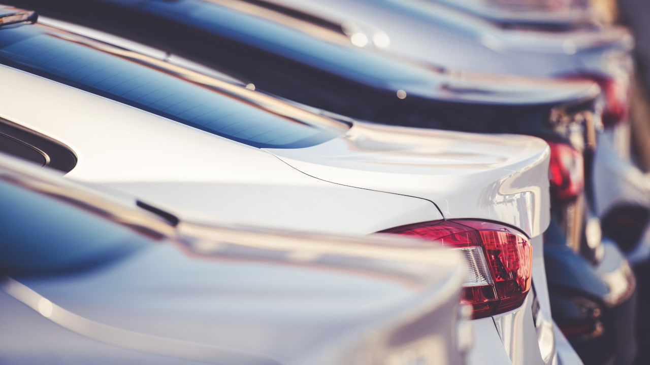 Cars Parked In Dealership