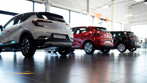 Cars Parked In Dealership