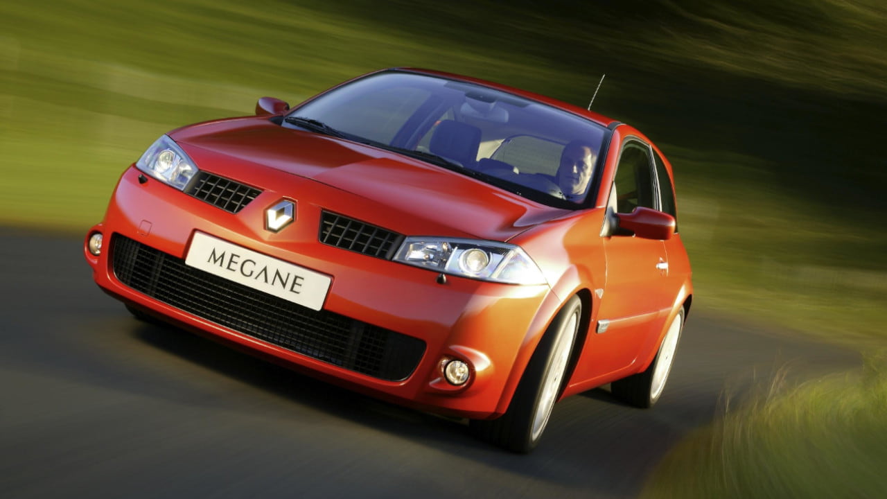 Orange Renault Megane II Renault Sport Driving