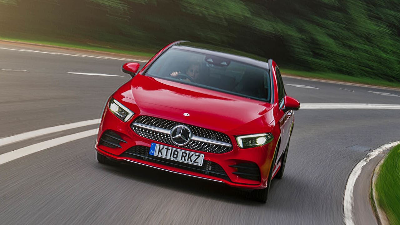 Red Mercedes-Benz A-Class Exterior Front Driving