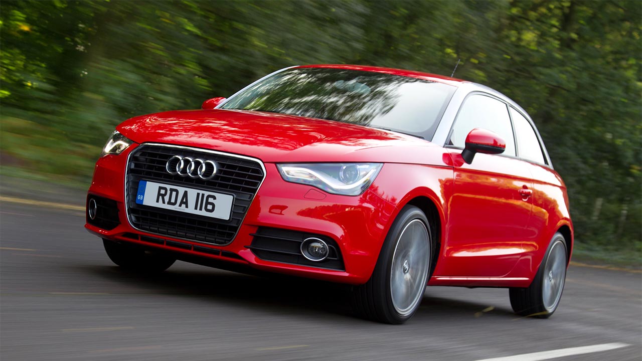 Red Audi A1, driving