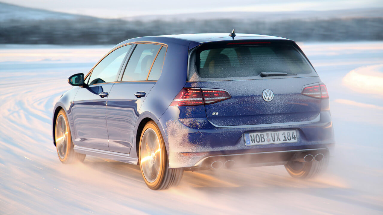 Volkswagen Golf R Driving in Snow