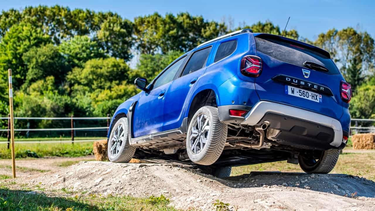 Blue Dacia Duster Off Road