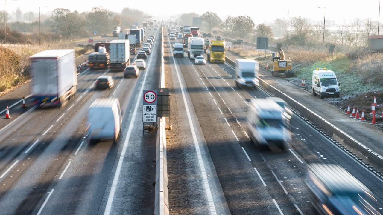 Cars Driving on Motorway