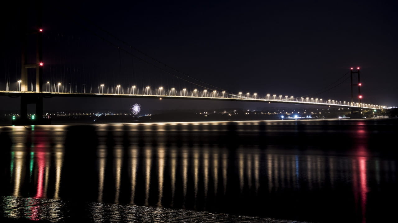 Humber Bridge Toll at Night