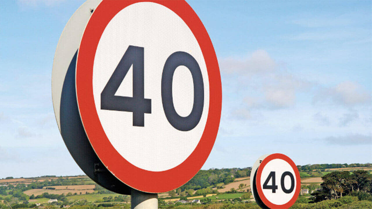 40 Road Sign