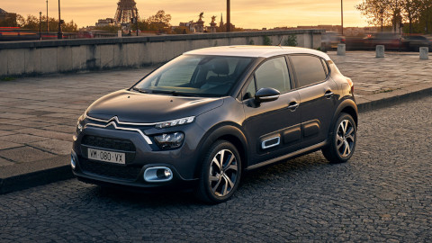 Grey Citroen C3 Parked On Road