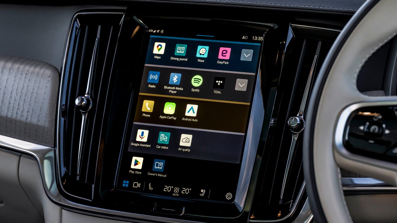 Volvo infotainment screen with a range of features