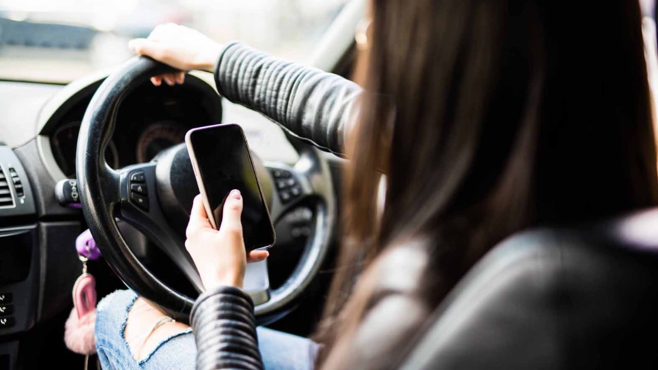 Female Driver On Phone