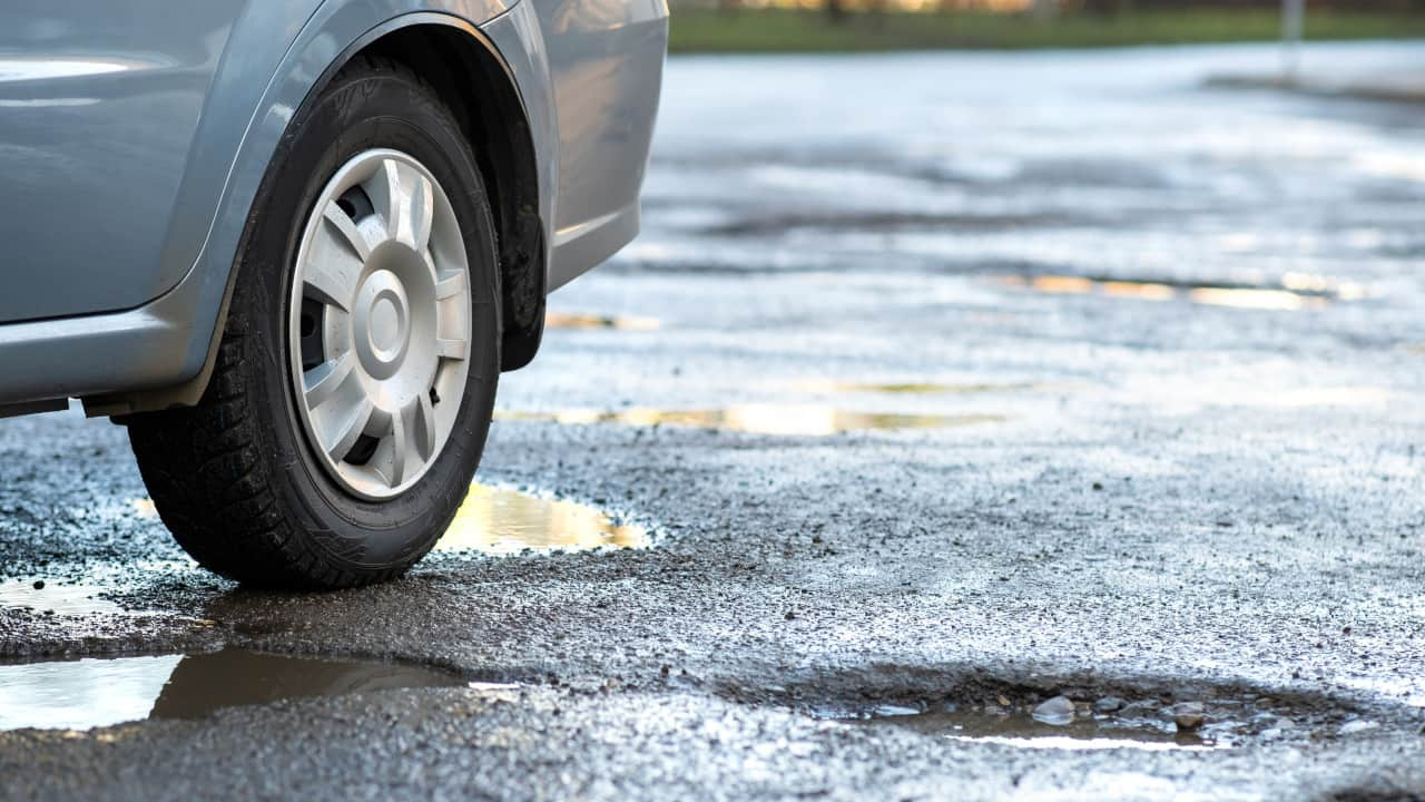 Car In Puddle