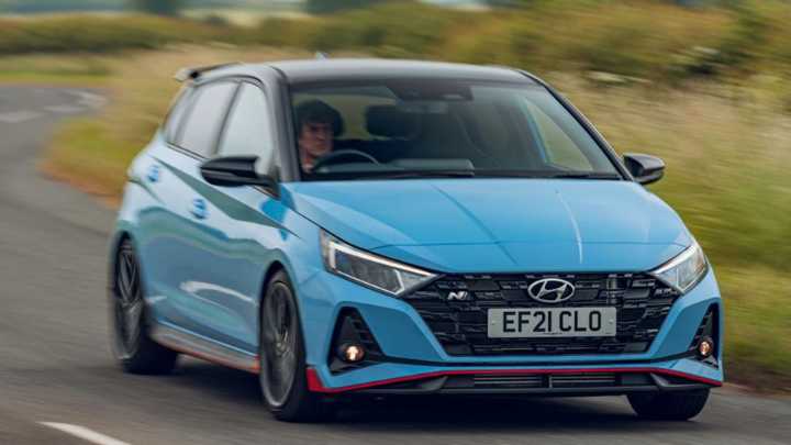 Blue Hyundai i20N