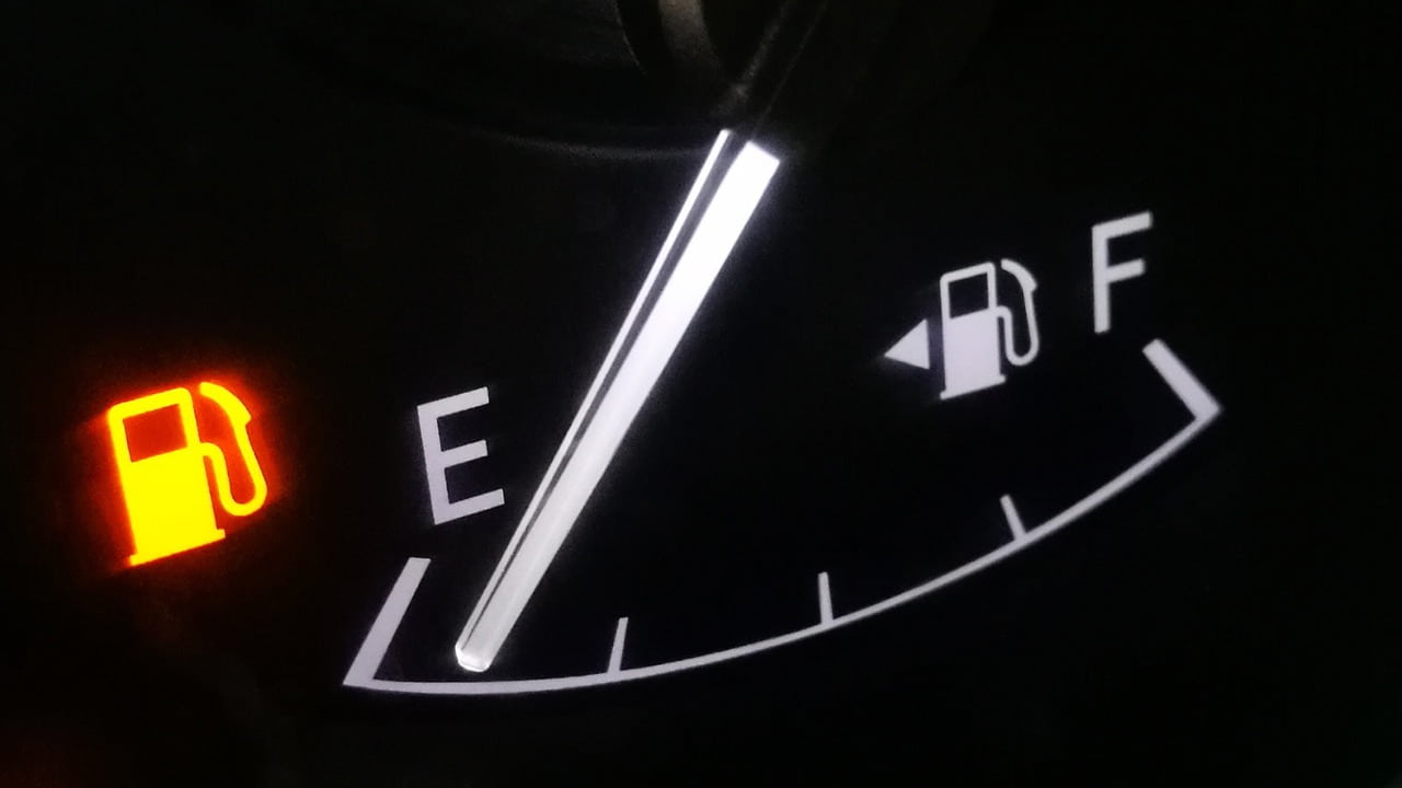 Fuel Gauge On Cars Interior Dashboard