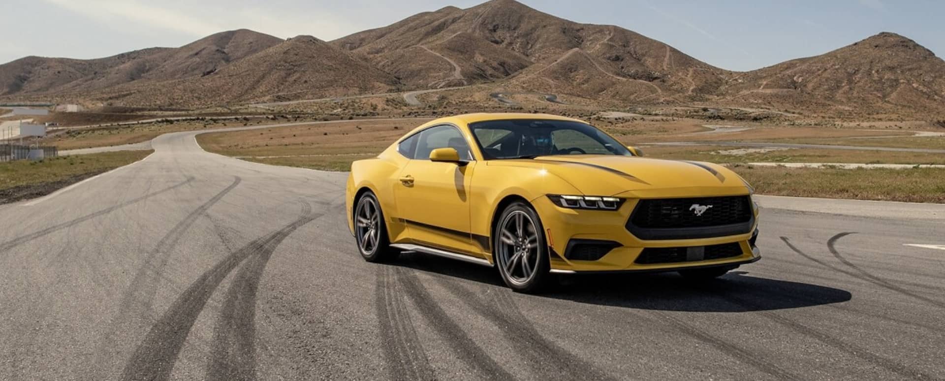 Yellow Ford Mustang Exterior Front Driving