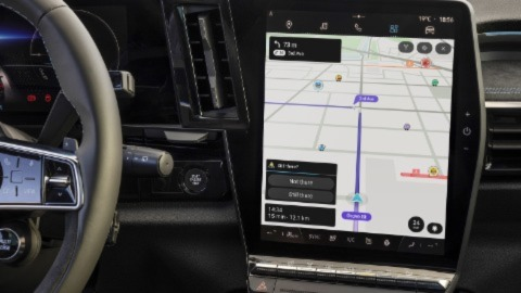 Renault infotainment system with sat nav on