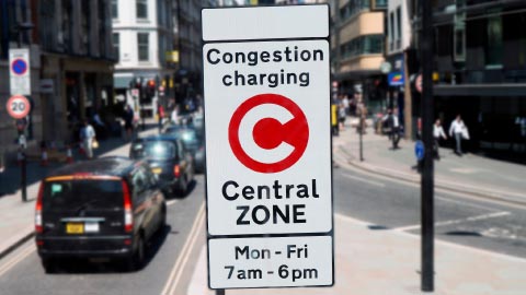 London Congestion Charge Road Sign
