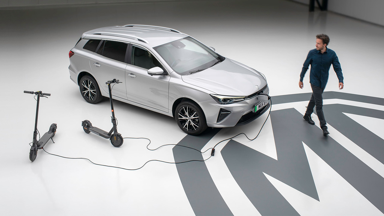 MG 5 charging electric scooters